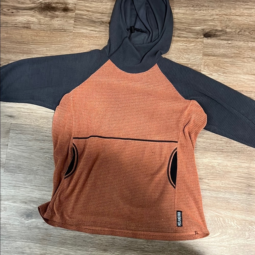 Melanzana Orange and Gray Hoodie